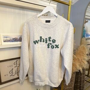 White Fox 4th Edition oversized sweatshirt (light gray / smoke color). Size M/L